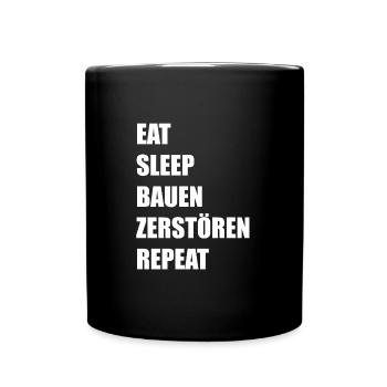 Klemmbaustein Bauen Steine Geschenk - Tasse einfarbig - Schwarz - Vorne