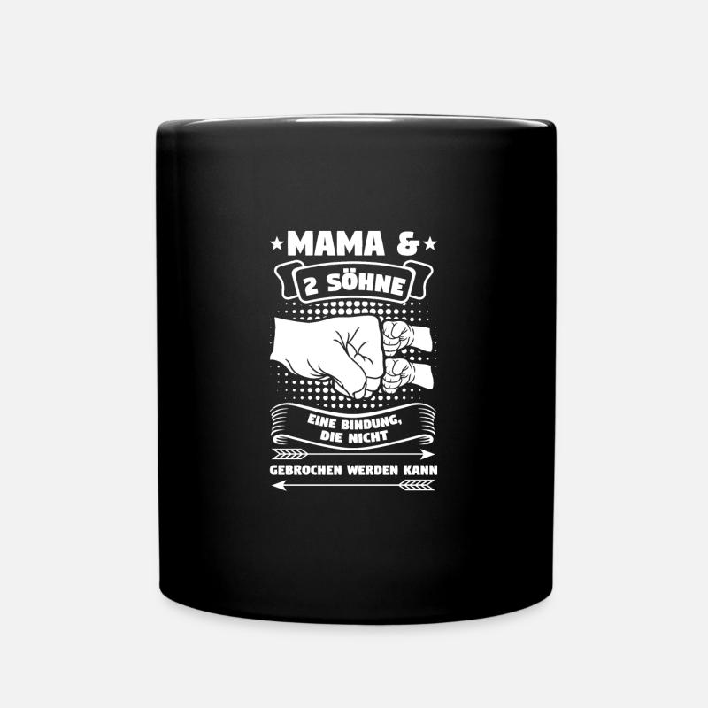 Mama 2 Söhne Mutter Geschenk - Tasse einfarbig - Schwarz