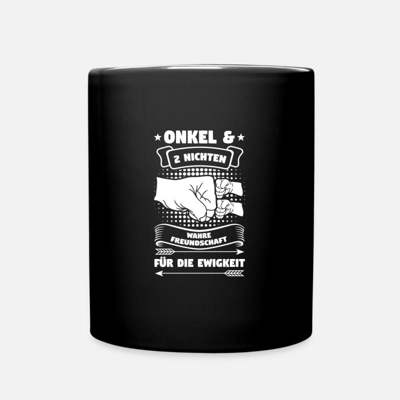 Onkel 2 Nichten Onkels Geschenk - Tasse einfarbig - Schwarz
