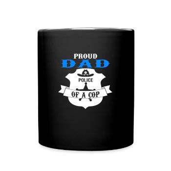 Cop Dad Child Cop Dad Family Geschenk - Tasse einfarbig - Schwarz - Vorne