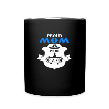 Cop Mom Child Cop Dad Family Geschenk - Tasse einfarbig - Schwarz - Vorne