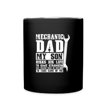 Mechanic Father Son Mechanic Father Family - Full Colour Mug - black - Front