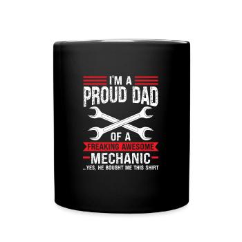 Mechaniker Vater Sohn Mechaniker Vater Familie - Tasse einfarbig - Schwarz - Vorne