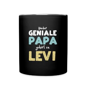 Dieser Geniale Papa Gehört Zu Levi - Tasse einfarbig - Schwarz - Vorne