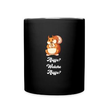 Eichhörnchen Tier Nagetier Geschenk - Tasse einfarbig - Schwarz - Vorne
