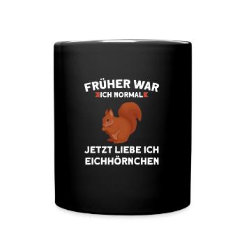 Eichhörnchen Tier Eichhörnchenliebhaber Geschenk - Tasse einfarbig - Schwarz - Vorne