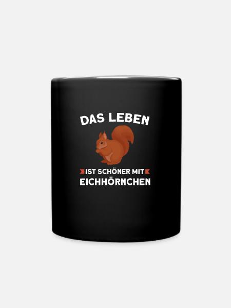 Eichhörnchen Tier Tiere Geschenk - Tasse einfarbig - Schwarz