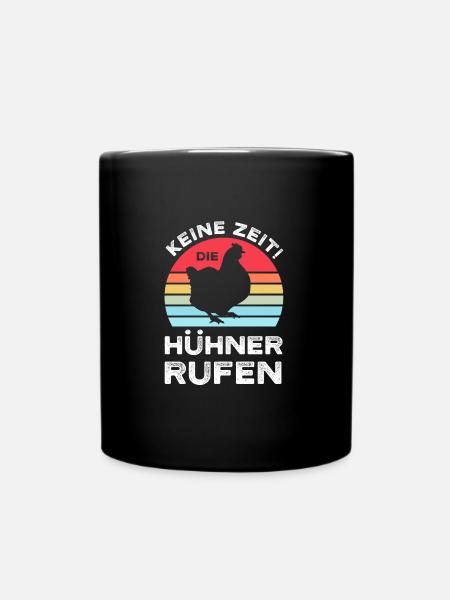 Hühner Huhn Hühnerzüchter Geschenk - Tasse einfarbig - Schwarz