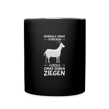 Ziege Oma Ziegen Geschenk - Tasse einfarbig - Schwarz - Vorne