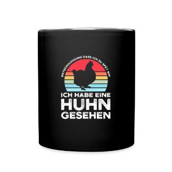 Hühner Huhn Hahn Geschenk - Tasse einfarbig - Schwarz - Vorne
