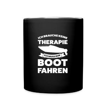 Boot Segeln Segler Geschenk - Tasse einfarbig - Schwarz - Vorne