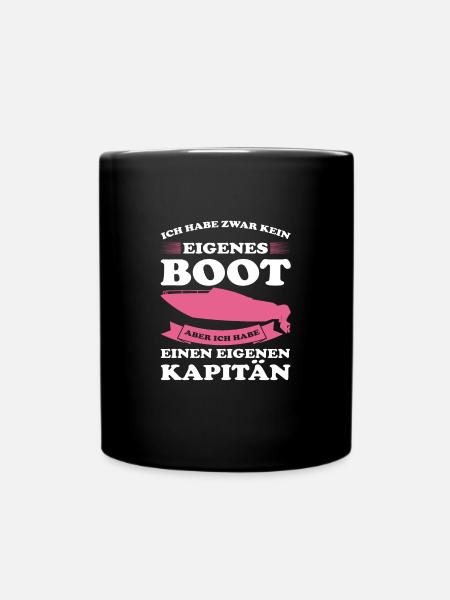 Kapitän Boot Bootfahrer Geschenk - Tasse einfarbig - Schwarz
