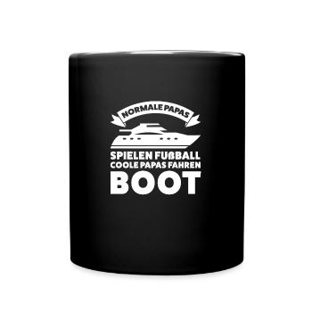 Boot Papa Bootfahrer Geschenk - Tasse einfarbig - Schwarz - Vorne