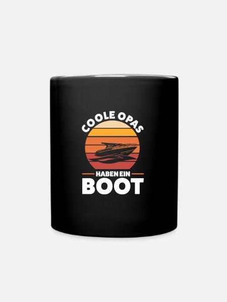 Boot Opa Segelboot Geschenk - Tasse einfarbig - Schwarz