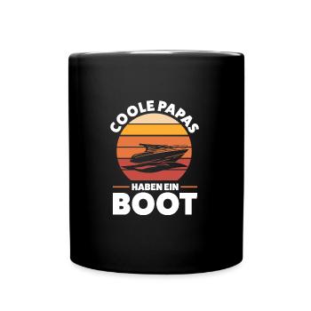 Boot Papa Segler Geschenk - Tasse einfarbig - Schwarz - Vorne