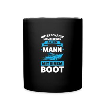 Boot Segeln Bootfahrer Geschenk - Tasse einfarbig - Schwarz - Vorne