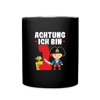 1.Geburtstag Pirat Piraten Party Geschenk - Tasse einfarbig - Schwarz - Vorne