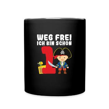 1.Geburtstag Pirat Piraten Party Geschenk - Tasse einfarbig - Schwarz - Vorne