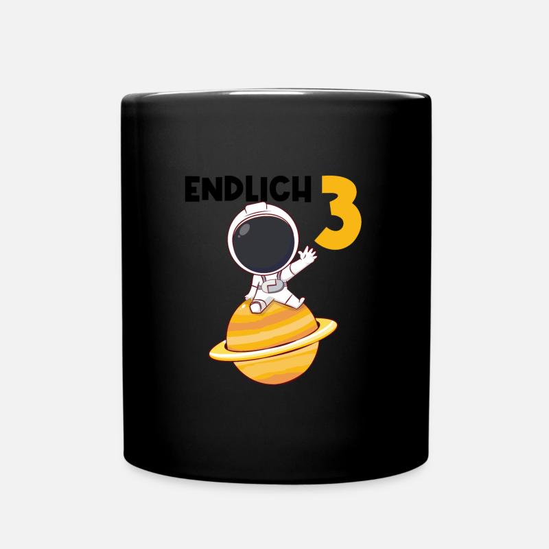 3.Geburtstag Astronaut 3 Jahre alt Geschenk - Tasse einfarbig - Schwarz