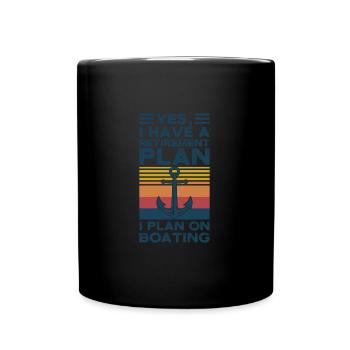 Kapitän Kapitäne Bootfahren Geschenk - Tasse einfarbig - Schwarz - Vorne