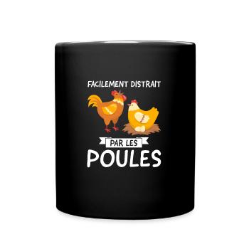 Huhn Huhn Tier Geschenk - Tasse einfarbig - Schwarz - Vorne