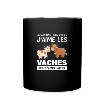Kuhmädchen Kuhmädchen Geschenk - Tasse einfarbig - Schwarz - Vorne