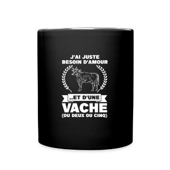 Kuh Kuh Tier Geschenk - Tasse einfarbig - Schwarz - Vorne