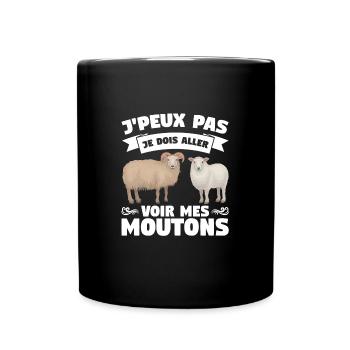 Schaf Schaf Tier Geschenk - Tasse einfarbig - Schwarz - Vorne