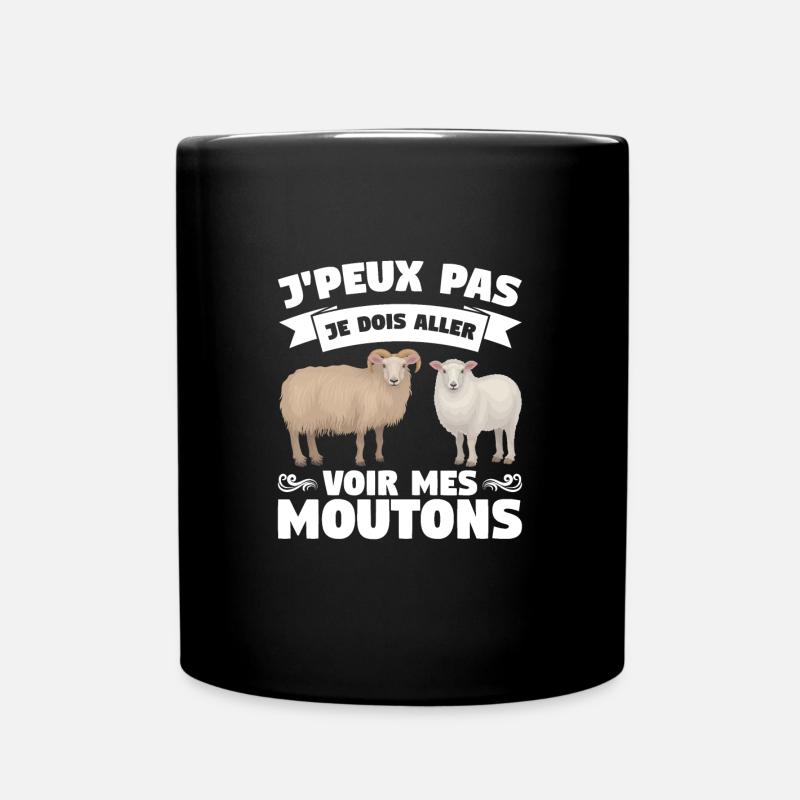 Schaf Schaf Tier Geschenk - Tasse einfarbig - Schwarz