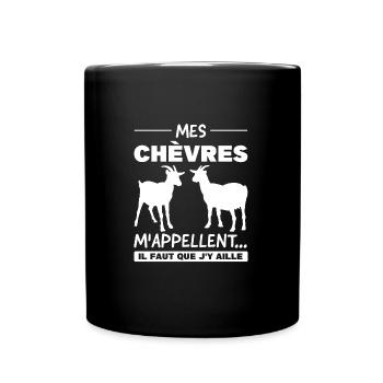 Ziege Ziege Tier Geschenk - Tasse einfarbig - Schwarz - Vorne