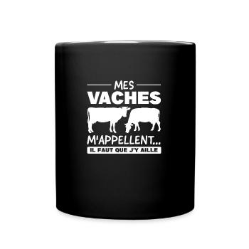 Kuh Kuh Tier Geschenk - Tasse einfarbig - Schwarz - Vorne