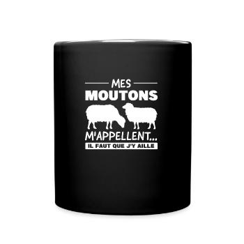 Schaf Schaf Tier Geschenk - Tasse einfarbig - Schwarz - Vorne