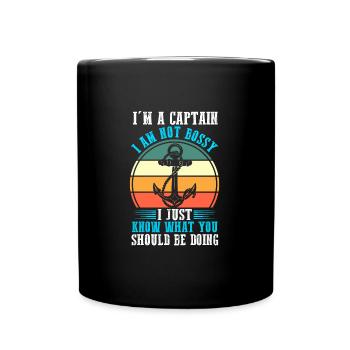 Captain Boat Captains Cadeau - Mug uni - noir - Devant