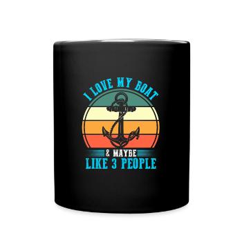 Captain Boat Captains Cadeau - Mug uni - noir - Devant