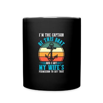 Captain Boat Captains Cadeau - Mug uni - noir - Devant