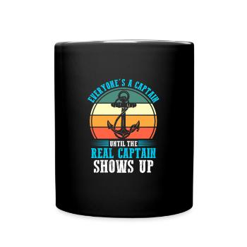 Captain Boat Captains Cadeau - Mug uni - noir - Devant