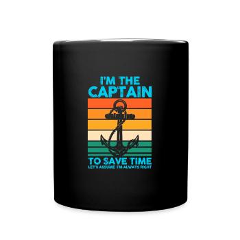 Captain Boat Captains Cadeau - Mug uni - noir - Devant