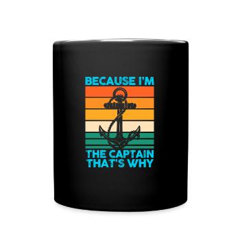 Captain Boat Captains Cadeau - Mug uni - noir - Devant