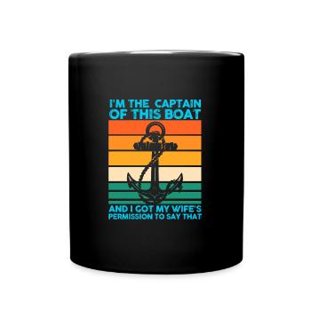 Captain Boat Captains Cadeau - Mug uni - noir - Devant