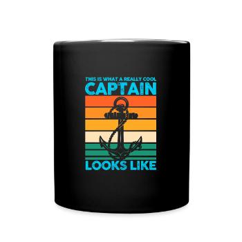 Captain Boat Captains Cadeau - Mug uni - noir - Devant