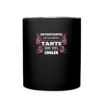 Patentante Taufe Patin Geschenk - Tasse einfarbig - Schwarz - Vorne