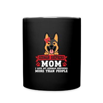 Schäferhund Mama Deutscher Schäferhund Geschenk - Tasse einfarbig - Schwarz - Vorne