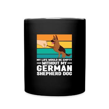 Schäferhund Mama Deutscher Schäferhund Geschenk - Tasse einfarbig - Schwarz - Vorne