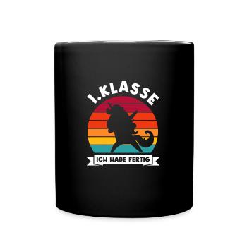 1.Klasse Einhorn 1.Klasse Abschluss Geschenk - Tasse einfarbig - Schwarz - Vorne