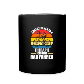 Fahrrad Rennrad Biker Geschenk - Tasse einfarbig - Schwarz - Vorne