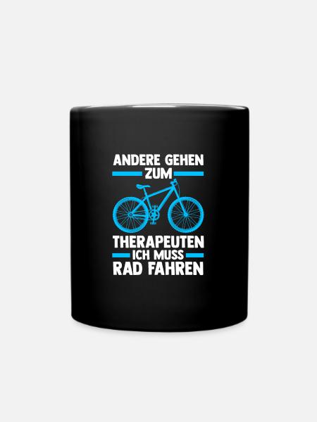 Fahrrad Rennrad Fahrradfahrer Geschenk - Tasse einfarbig - Schwarz
