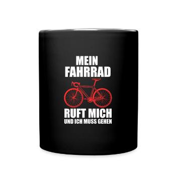 Fahrrad Rennrad Radfahrer Geschenk - Tasse einfarbig - Schwarz - Vorne