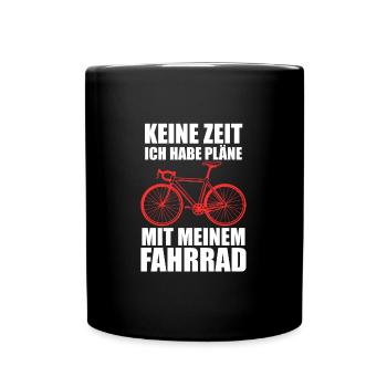 Fahrrad Rennrad Fahrradfahrer Geschenk - Tasse einfarbig - Schwarz - Vorne