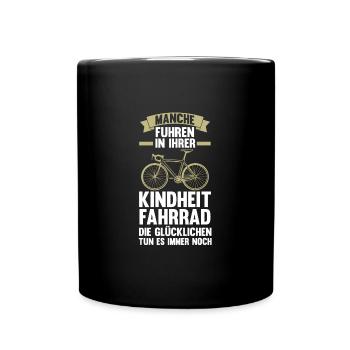 Fahrrad Rennrad Fahrradfahrer Geschenk - Tasse einfarbig - Schwarz - Vorne
