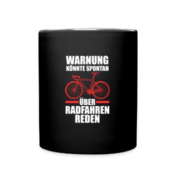 Fahrrad Rennrad Radsport Geschenk - Tasse einfarbig - Schwarz - Vorne